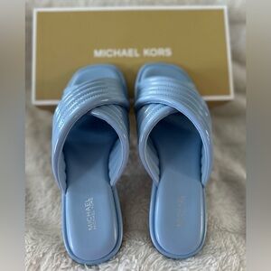 Michael Kors Portia Patent Slide Light Blue